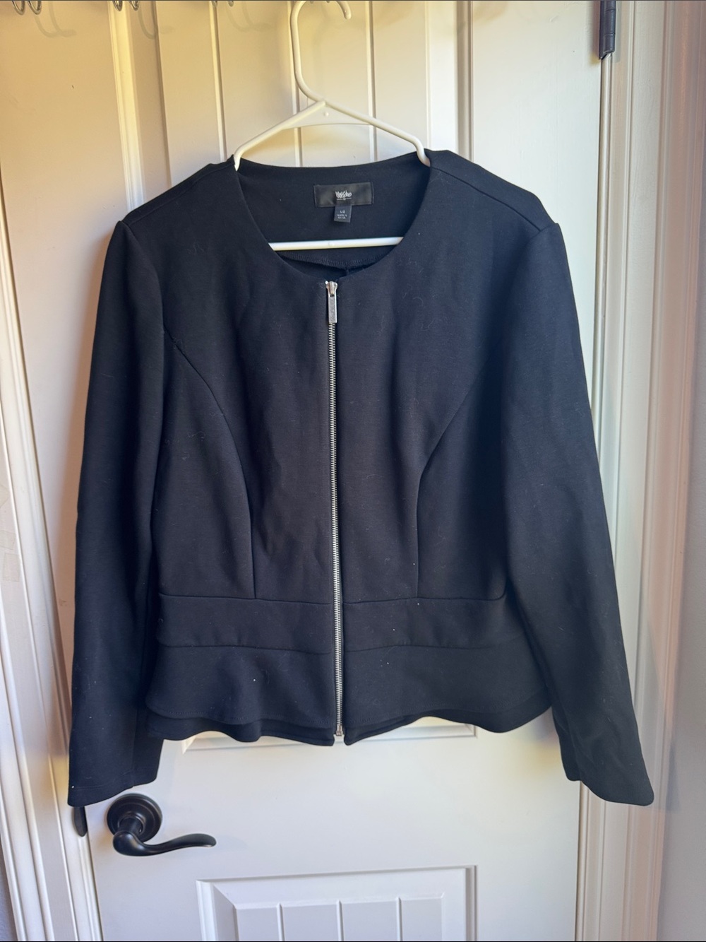 Mossimo Black Zip-Front Peplum Jacket